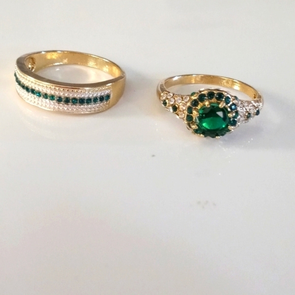 Rings size 9 set gold plated - Picture 1 of 7